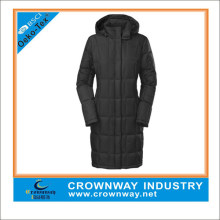 Women Long Goose Down Parka Jacket with Replacement Hood
